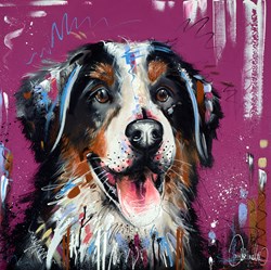 Big Friendly Giant II by Samantha Ellis - Original Painting on Box Canvas sized 30x30 inches. Available from Whitewall Galleries